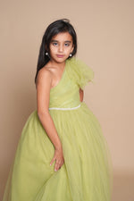 Load image into Gallery viewer, Sage Green Girls' Dress