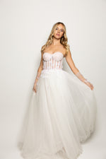 Load image into Gallery viewer, Silk Rose Petal Bridal Gown
