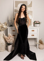 Load image into Gallery viewer, Black Angel Velvet Dress