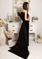 Load image into Gallery viewer, Black Angel Velvet Dress