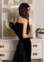 Load image into Gallery viewer, Black Angel Velvet Dress