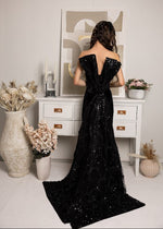 Load image into Gallery viewer, Black Angel Velvet Dress