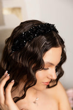 Load image into Gallery viewer, Black Onyx Crystal Headband