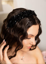 Load image into Gallery viewer, Black Onyx Crystal Headband