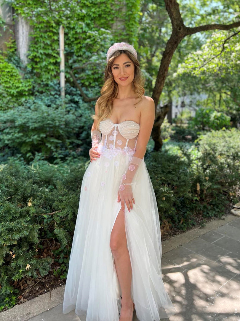 Silk Rose Petal Bridal Gown