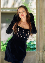 Load image into Gallery viewer, Pearl Velvet Women's Mini Dress