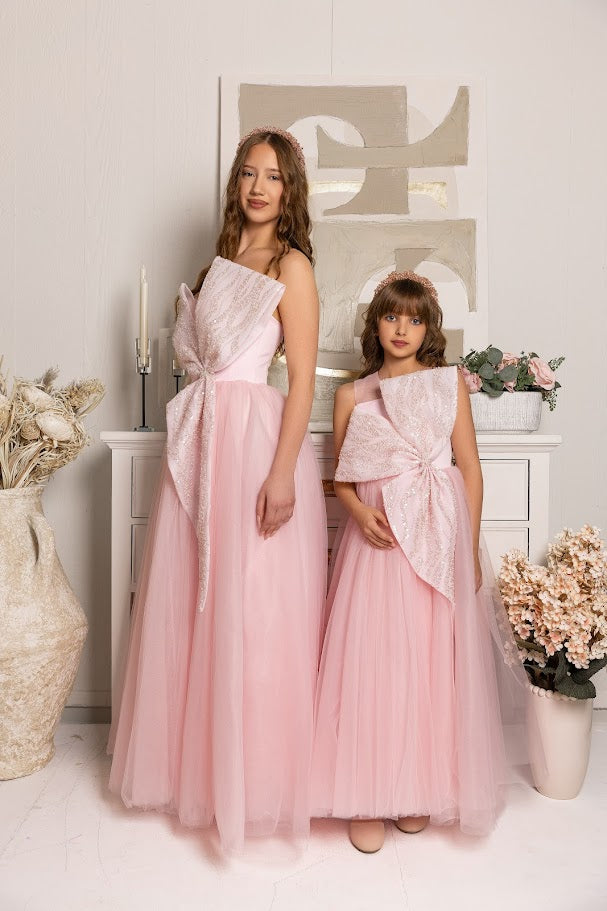 Twinkle Bow Pink Dress for Woman
