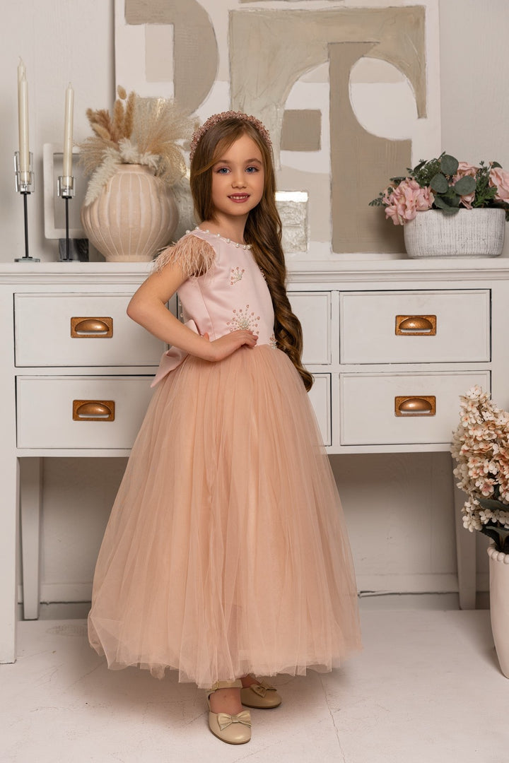 Pure Powder Pink Dress with Tulle Skirt
