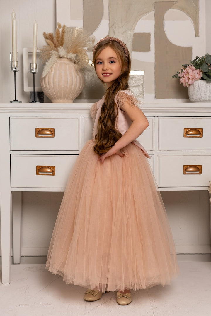 Pure Powder Girl’s Dress with Tulle